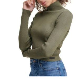 Cropped Mock-Neck Sweater